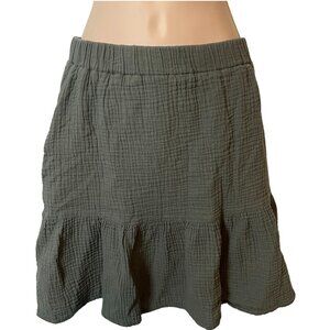 Listicle Women's Gauze Tiered Skirt Green Size Large Pockets Fairy Cottagecore